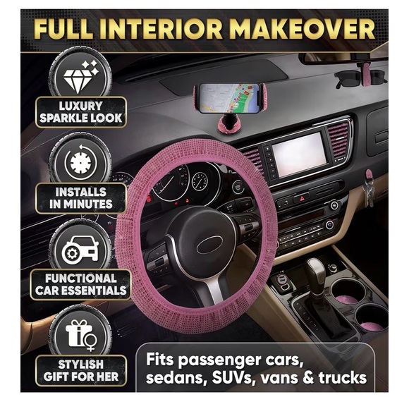 27 piece Pink Car Accessory Set - Picture 3 of 3